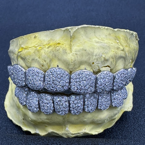 High Quality Custom Sterling Silver <strong>Teeth</strong> Grillz with Round Brilliant Cut Moissanite Hip Hop <strong>Jewelry</strong> Gold/Silver/Platinum Plated - Product Image 6