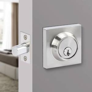 Cerradura de Seguridad para el Hogar Estilo Americano, Forma Cuadrada, Aleación de Zinc Negro Mate, Cerradura de Perno para Puerta de Entrada, Juego de Cerraduras Tubulares con 3 Llaves - Product Image 6