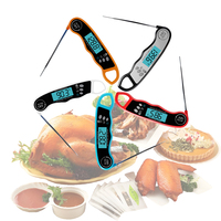 Thermomètre numérique pliable en métal pour aliments, étanche avec écran LCD, idéal pour barbecue, cuisson, rôtissage, four, steak, dinde