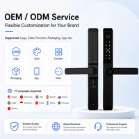 Serrure de porte intelligente WiFi Tuya APP étanche IP66 pour extérieur, avec empreinte digitale, pour portes en aluminium à profil étroit et portes en bois, avec caméra