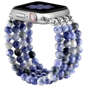 Pulsera elástica hecha a mano con cuentas, correa de reloj de repuesto para Apple Watch <span class=keywords><strong>Fitbit</strong></span> 38mm 42mm - Product Image 3