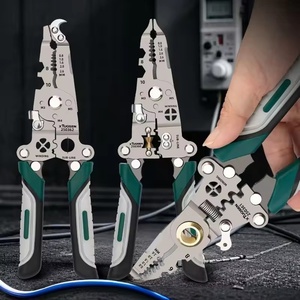 Pince à dénuder et à sertir pliable pour électricien, en acier au carbone et plastique, métrique, multifonctionnelle, à coupe dentelée, pour câbles longs, pour le bricolage - Product Image 5