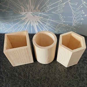 Bolígrafo de madera de pino natural/soporte organizador de lápices sin terminar DIY cepillo de madera maceta suministros de oficina caja de almacenamiento para escritorio - Product Image 5