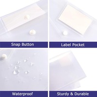 Pochettes à Bouton-Pression Blanches Translucides Durables pour Documents A4, Idéales pour Bureau, Étudiants et Écoles