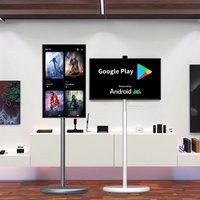 Monitor de Pantalla Táctil de 27 Pulgadas, Televisor Inteligente Móvil con Soporte, Televisor Inteligente Portátil con Android 15, Pantalla LCD Enrollable, Televisor Móvil Inteligente