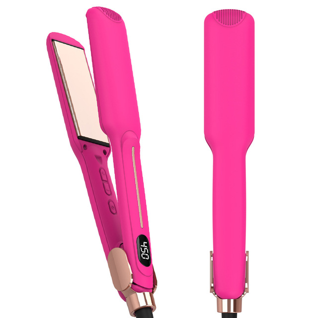 Professional Flat Iron Hair Straightener Fast Heating Wide Plate with LCD Private logo