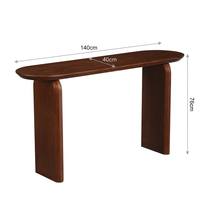 Table à manger ovale en placage de noyer noir de style scandinave moderne Japandi, 2 places, 140 cm, mobilier de salle à manger minimaliste en MDF