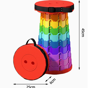 Tabouret Télescopique Arc-en-ciel en PP Rouge, Pliable et Portable pour Extérieur, Chaise <span class=keywords><strong>de</strong></span> Plage, Couleur Personnalisée, Vente en Gros ODM/OEM - Product Image 2