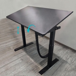 Cadre <span class=keywords><strong>de</strong></span> bureau électrique moderne à deux étages et hauteur réglable trois moteurs mécanisme <span class=keywords><strong>de</strong></span> pliage électrique meubles <span class=keywords><strong>de</strong></span> travail - Product Image 4