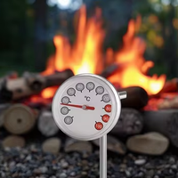 Termometer Dapur Profesional Anti Air dari Baja Tahan Karat untuk Memanggang BBQ, Membuat Makanan, dan Memasak, dengan Fitur Bacaan Instan 2026 SW, Dial, dan Bebas Listrik