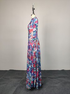 Abito lungo da donna STOCK Print a maniche lunghe, taglie forti S-2XL - Product Image 4