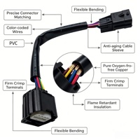 Câble de bobine d'allumage SHAN WEI pour automobile, 4/6 broches DJ7081K, mâle/femelle, cuivre étamé, isolé PVC, 220MM, 300V