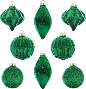 Hot Selling DIY Vintage Hand Blown sublimation Blank Christmas ball glass onions ornaments