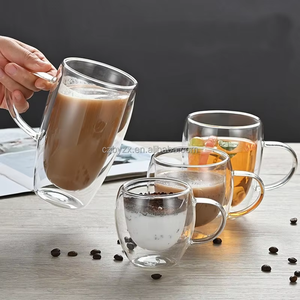 80ml 150ml 250ml 350ml 450ml 650ml alta borosilicato doppia parete tazza di vetro con e <span class=keywords><strong>senza</strong></span> <span class=keywords><strong>manico</strong></span> per il tè caffè succo di latte - Product Image 5