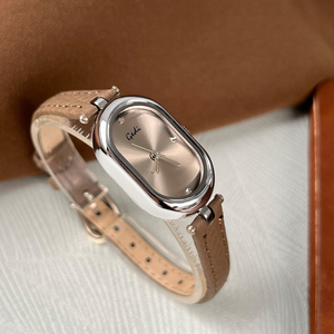 Reloj de Cuarzo Ovalado de Lujo Discreto para Mujer, Reloj de Pulsera Elegante y Minimalista de Alta Gama con Correa de Cuero - Product Image 4