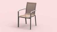 Chaise de patio empilable en polypropylène vert avec dossier en maille, fauteuil de jardin extérieur résistant aux intempéries