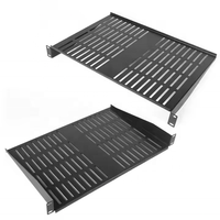 Rack de 19 pouces horizontal 1U 300mm de profondeur 1.2mm d'épaisseur Étagère de serveur Étagère de montage en rack ventilé