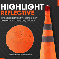 Cônes de signalisation pliables de 28 pouces avec lumière LED, multi-usages, extensibles, pour le stationnement routier, cônes de sécurité