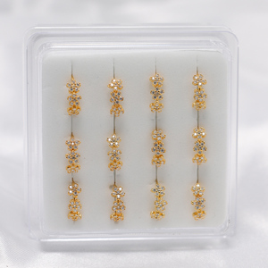 Orecchini a Cerchio in <span class=keywords><strong>Argento</strong></span> Placcato Oro con Zirconia Cubica Trasparente per <span class=keywords><strong>Piercing</strong></span> al Naso, Cartilagine, Helix, <span class=keywords><strong>Trago</strong></span>, 22G, <span class=keywords><strong>Argento</strong></span> Sterling 925 - Product Image 3