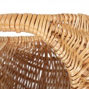 Petit panier de courses pratique en osier couleur saumon - Product Image 1