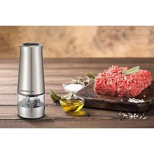 Moulin à poivre électrique Nordmende, 2 compartiments, broyeurs indépendants, lumière LED, acier inoxydable, moulin à épices de cuisine, 150W, à pression - Product Image 1