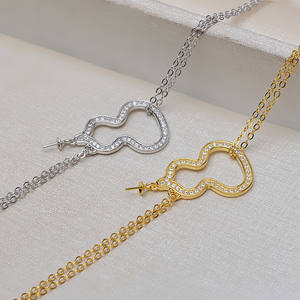 Ensemble de boucles d'oreilles et collier en argent S925 avec pendentif cygne noir et chaîne, accessoires de support vides pour femme, nouveau bijou de mode 1346 - Product Image 4