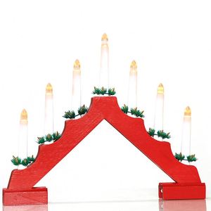 Artículo en Oferta: Velas Navideñas de Madera de 7L con Luz LED Cálida Blanca y Roja, Estilo Vintage con Temporizador - Product Image 1