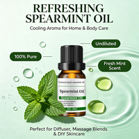 Huile Essentielle de Menthe Verte 100% Pure et Naturelle, Distillée à la Vapeur, Qualité Alimentaire et Cosmétique, Haute Qualité, Vente en Gros
