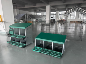 Kim loại lớn gà hộp gà Coop Lồng hộp cho gà mái nắp che để bảo vệ trứng dễ dàng trứng Bộ sưu tập màu xanh lá cây - Product Image 2