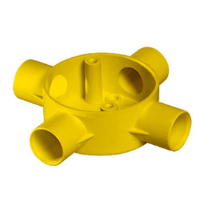 Boîte de jonction PVC anti-incendie à quatre voies de marque AC, modèle BJ/4-YL, fabriquée au Vietnam, jaune, taille 20 mm, conduit flexible BS EN - Product Image 2