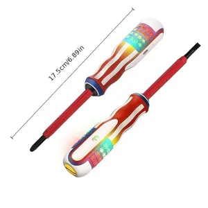 ไขควงแม่เหล็กบิตเครื่องทดสอบวงจรอัจฉริยะหัวคู่สามารถเปลี่ยนได้เครื่องทดสอบแรงดันไฟสี LED ความสว่างสูง - Product Image 5