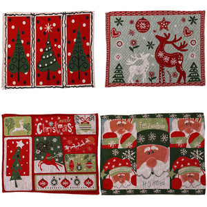 Christmas Placemat Knitted Tableware Pad Christmas Dinner Table Mat <b>Xmas</b> Christmas Table Decor Navidad - Product Image 2