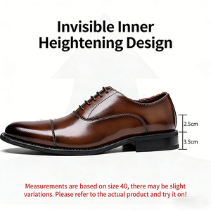 Scarpe Oxford Formali da Uomo con Rialzo Interno, Punta Affusolata, Chiusura con Fascia Elastica, Traspiranti e Antiscivolo - Product Image 4