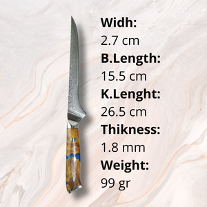 มีดแล่เนื้อแบบมืออาชีพ หรูหรา ทันสมัย ใบมีดดามัสกัส VG10 ความแข็ง 60 HRC ผิวขัดเงา ทนทาน คมมาก - Product Image 2