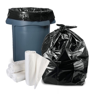 Sacs poubelles industriels extra résistants, grande capacité, 45 et 50 gallons, noirs, vente en gros d'usine - Product Image 1