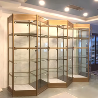 Eleganter, anpassbarer Schuhschrank aus Glas & luxuriöse Schmuckvitrine mit LED-Beleuchtung, umweltfreundlich