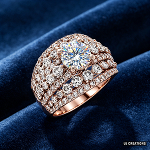 Anillo de Boda Personalizado de Oro Sólido S925/10K/14K/18K con Diamante Cultivado en Laboratorio de Un Quilate, Corte Brillante, Calidad VVS-VS, para Fiesta - Product Image 5