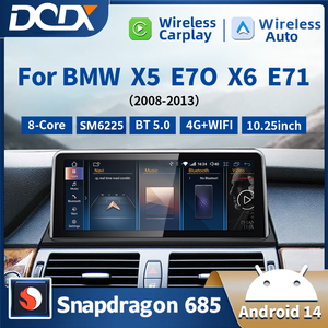 Pantalla de Radio para Auto Android con Qualcomm 685, Pantalla IPS de 10.25 Pulgadas <span class=keywords><strong>y</strong></span> Resolución 1920*720, DSP Integrado, GPS <span class=keywords><strong>y</strong></span> Amplificador para BMW X5 E70/X6 E71 (2007-2013) - Product Image 1