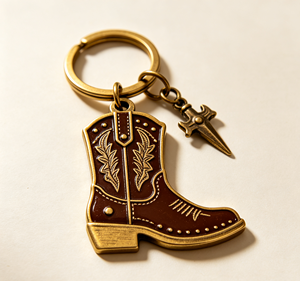 <b>Custom</b> Logo Metal Enamel Cowboy Boot <b>Keychain</b> Vintage Alloy Keyring Souvenir Pendant for Gift and Promotion - Product Image 5