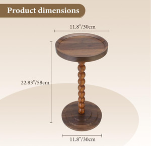 Estante Auxiliar Redondo Pequeño de <span class=keywords><strong>Madera</strong></span> de Nogal de Alta Calidad para Espacios Pequeños, Ideal para Sala de Estar y Dormitorio - Product Image 2