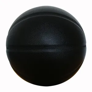 ร้อนขายที่มีคุณภาพสูงสีดำบาสเกตบอล Pu นุ่มหนังผู้ชายการฝึกอบรมบาสเกตบอลกลางแจ้ง