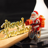 Pendentif de Noël Père Noël à vélo, petit cadeau créatif, porte-clés, décoration d'arbre de Noël, petit cadeau