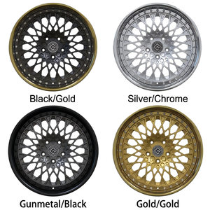 Jantes modulaires de luxe en alliage d'aluminium forgé <span class=keywords><strong>2</strong></span> pièces, 18-22 pouces, noires avec bordure dorée, multi-rayons, marque ZhiGu, garantie 5 ans - Product Image 5
