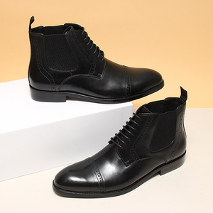 Chaussures Oxford pour homme en cuir véritable, faites à la main, de haute qualité, personnalisées, imperméables, légères, respirantes, patchwork, pour mariage, fête ou tenue décontractée - Product Image 4