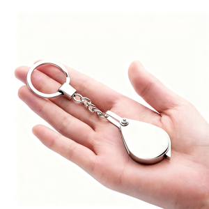 Aangepast Logo Vergrootglas Metalen Sleutelhanger Mini 30x Opvouwbare Sleutelhanger <span class=keywords><strong>Loupe</strong></span> Dagelijks Handvergrootglas Gereedschap - Product Image 3