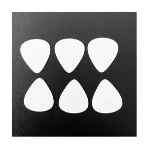 2024 Promotion Double Sided Sublimation Guitar Picks Aluminum Blank Heat Press Gloss White Metal Guitar Pick Blank