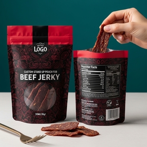 250g 500g Mylar Bags Food Grade <b>Material</b> High Barrier Laminated Stand up Pouch Custom Printed Jerky Sachet DDP Shipping - Product Image 2