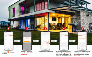 Màu sắc có thể thay đổi potlights 4in 9W WIFI kiểm soát 2000k-6000K rgbcw 25 độ điều chỉnh Gimbal Downlight - Product Image 4