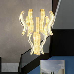 Recién llegados, candelabro de escalera ajustable, hotel, escaleras largas, línea colgante de cristal, luz colgante para Villa - Product Image 2