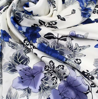 Tissus d'impression numérique personnalisés en gros, satin de soie pour femmes, tissu 100% polyester, satin floral pour vêtements